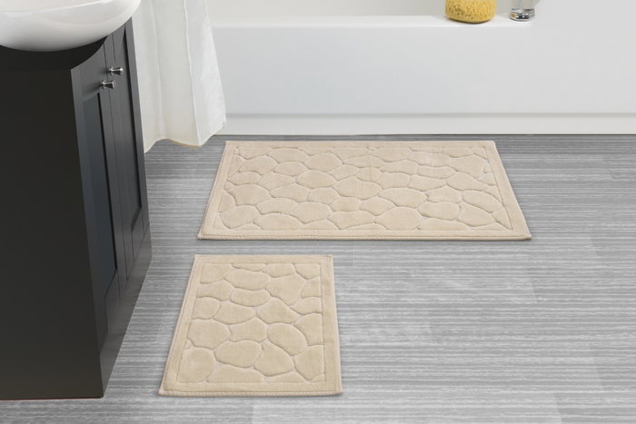 Mijölnir Juego de Alfombrillas de Baño de Algodón 100% Marrón Claro Mijölnir Juego de Alfombrillas de Baño de Algodón 100% Marrón Claro